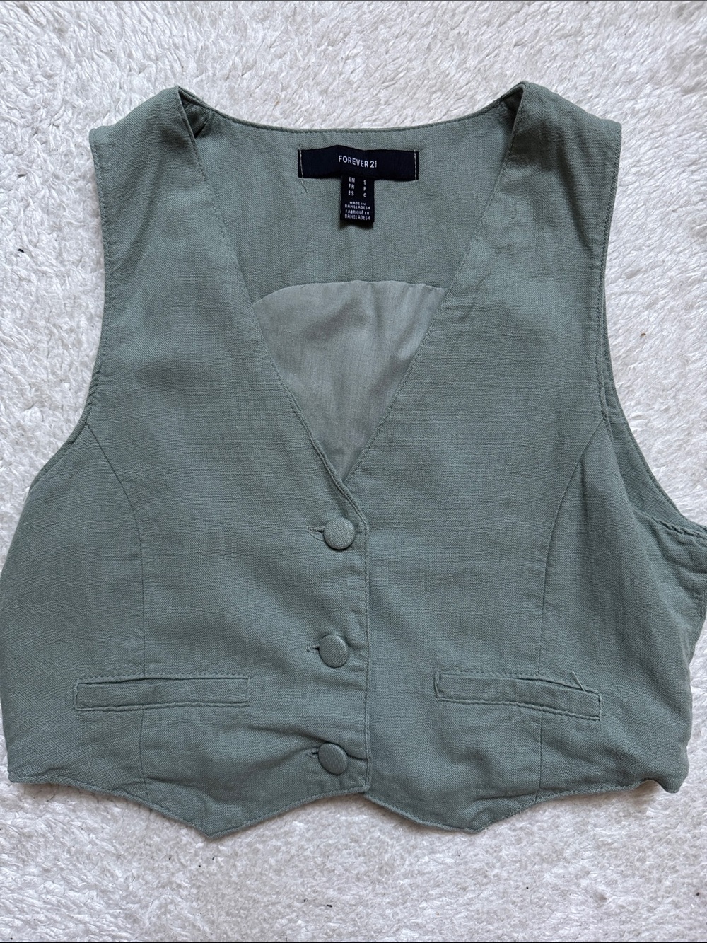 Women’s Sage Green Wide-Leg Pants & Vest Set - Picture 3 of 5